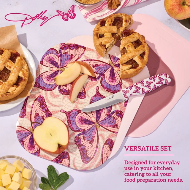 Alt view image 4 of 6 - Dolly Parton Plastic 4-Piece Cutting Mat Set, Assorted Colors, for Food Prep