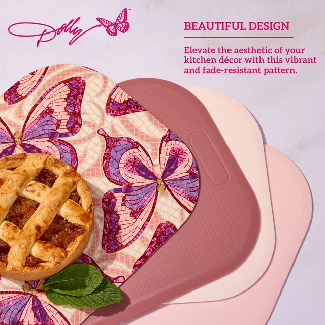 Alt view image 5 of 6 - Dolly Parton Plastic 4-Piece Cutting Mat Set, Assorted Colors, for Food Prep