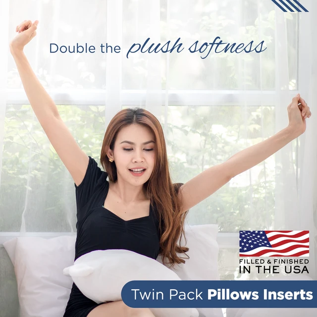 Alt view image 6 of 6 - Martex 2-Pack 16x16 Decorative White Pillow Inserts, Soft & Supportive