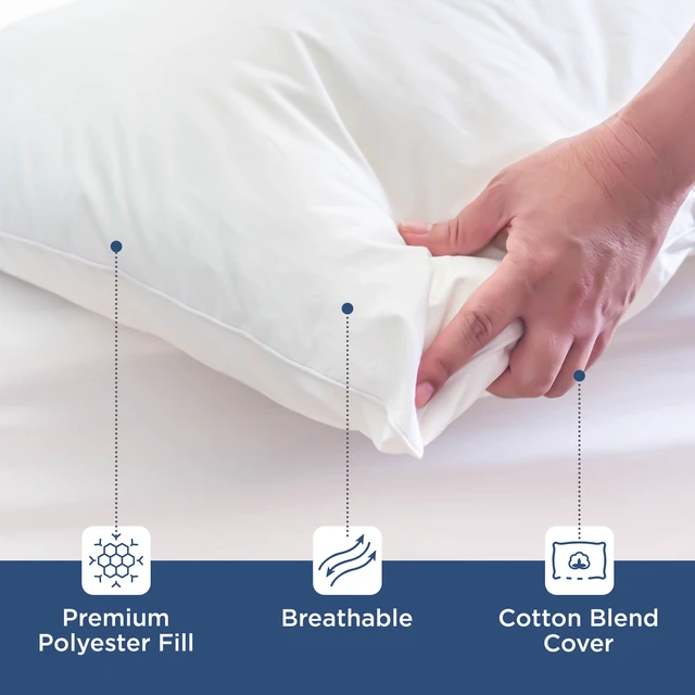 Alt view image 5 of 6 - Martex 2-Pack 16x16 Decorative White Pillow Inserts, Soft & Supportive