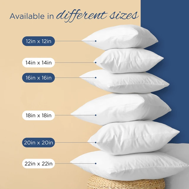 Alt view image 3 of 6 - Martex 2-Pack 16x16 Decorative White Pillow Inserts, Soft & Supportive