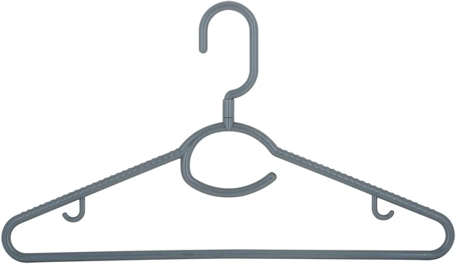 Main image of Laundry 360 Swivel Neck Plastic Hangers 5-Pack, Grey