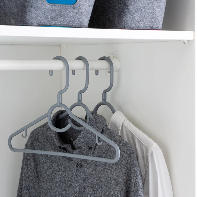 Alt view image 2 of 4 - Laundry 360 Swivel Neck Plastic Hangers 5-Pack, Grey