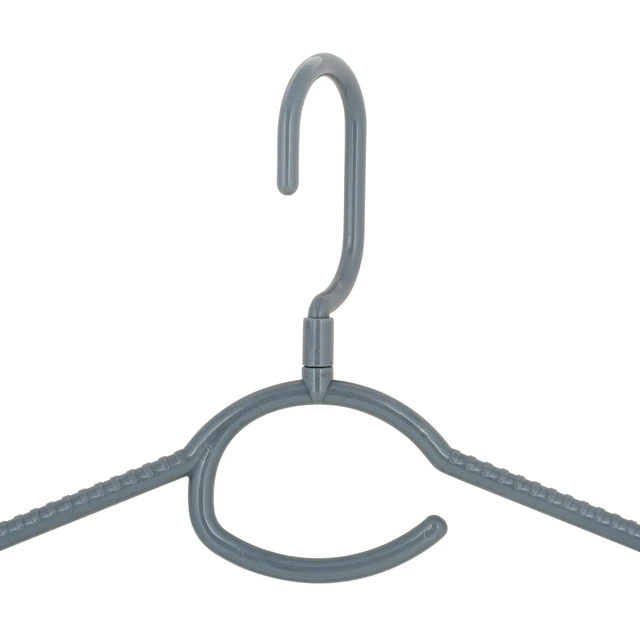 Alt view image 4 of 4 - Laundry 360 Swivel Neck Plastic Hangers 5-Pack, Grey