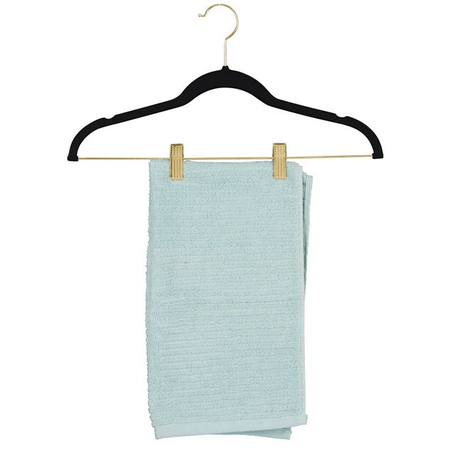 Alt view image 4 of 4 - Simplify 6-Pack Velvet Hangers with Clips, Black