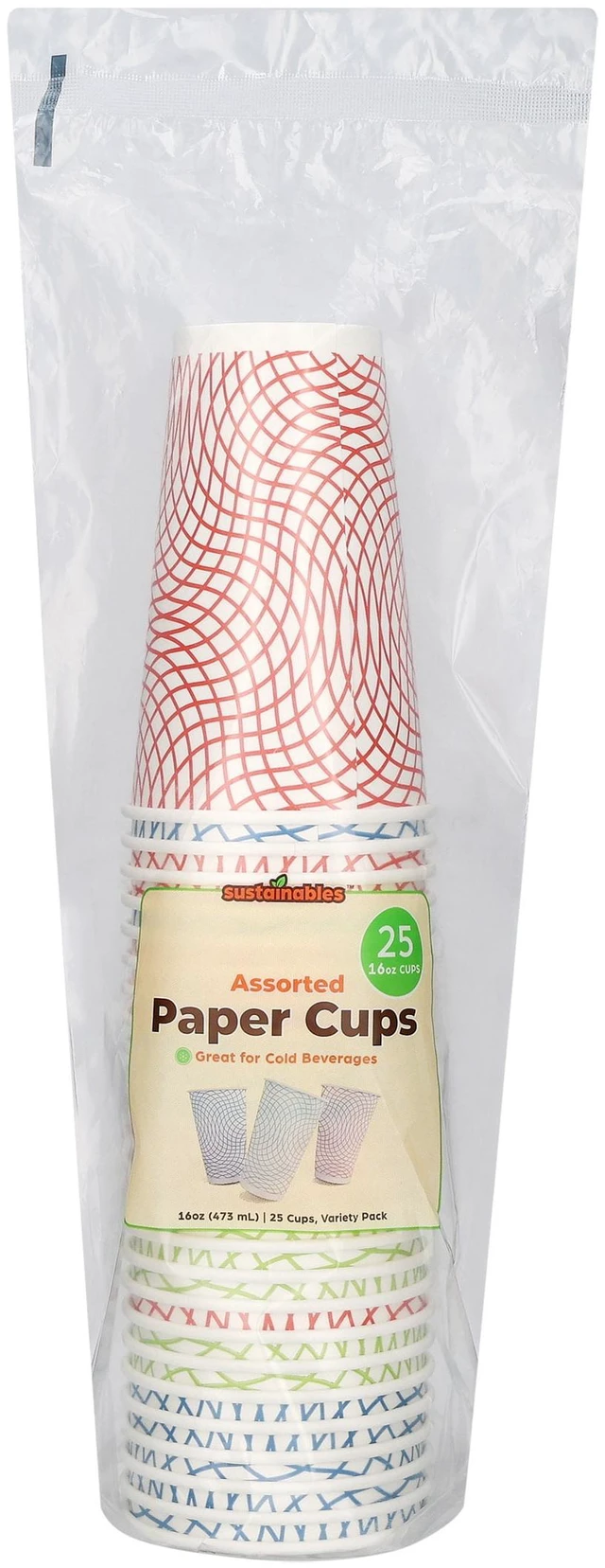 Main image of Sustainables 16 oz Assorted Paper Cups, 25 Count