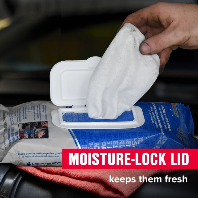 Alt view image 5 of 6 - STP Pro-Series Oil Change Wipes, 30 Ct, Oil Spill Cleanup, Engine Care & Garage Cleaning Cloths