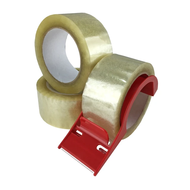 Alt view image 3 of 5 - Uboxes Clear Packing Tape 3 Rolls with Light Duty Tape Dispenser