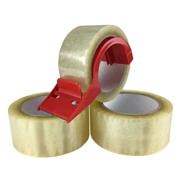 Alt view image 2 of 5 - Uboxes Clear Packing Tape 3 Rolls with Light Duty Tape Dispenser