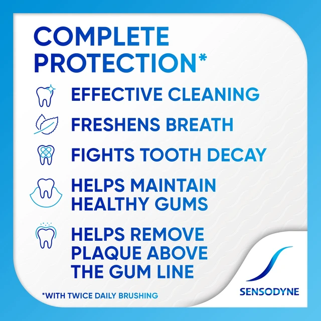 Alt view image 2 of 5 - Sensodyne Complete Protection Sensitive Toothpaste, Mint, 3.4 Oz, for Adults