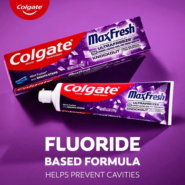 Alt view image 6 of 6 - Colgate MaxFresh Knockout Mint Toothpaste, 3 Pack, 6.3oz