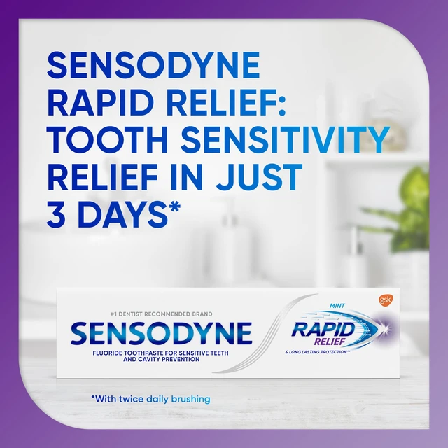 Alt view image 2 of 5 - Sensodyne Rapid Relief Sensitive Toothpaste Mint 3.4 Oz for Adults