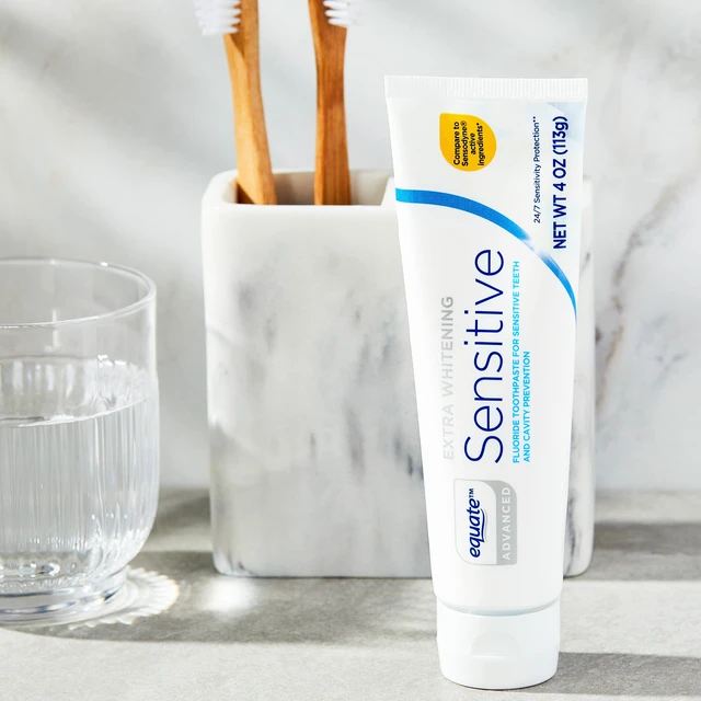 Alt view image 2 of 6 - Equate Advanced Extra Whitening Sensitive Toothpaste, 4 oz, 2 Pack