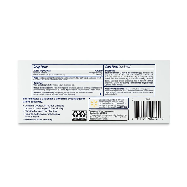 Alt view image 5 of 6 - Equate Advanced Extra Whitening Sensitive Toothpaste, 4 oz, 2 Pack