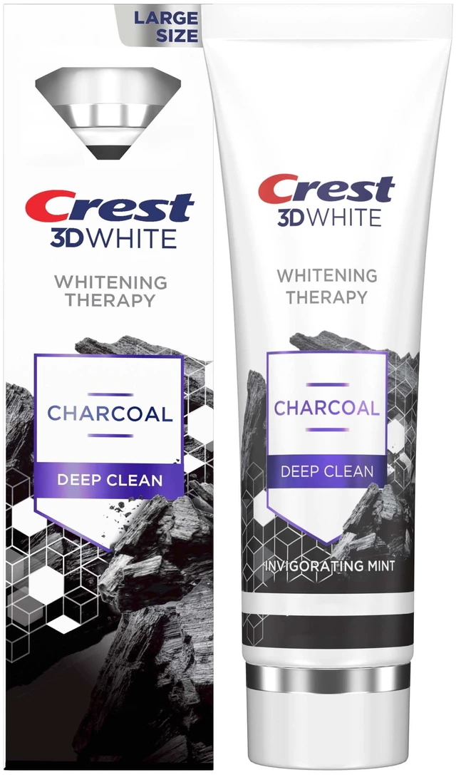 Main image of 3D White Whitening Therapy Charcoal Deep Clean Invigorating Mint Toothpaste, 4.6oz