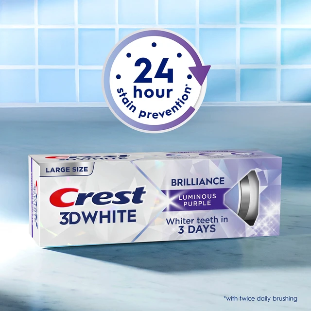 Alt view image 2 of 5 - Crest 3D White Brilliance Luminous Purple Whitening Toothpaste, 4.6oz