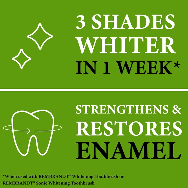 Alt view image 4 of 6 - Rembrandt Deeply White and Peroxide Whitening Toothpaste, Peppermint, 3.5 oz, 2 Pack