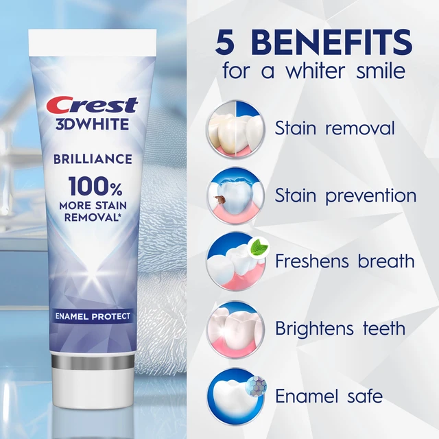 Alt view image 5 of 5 - Crest 3D White Brilliance Pro Enamel Protect Teeth Whitening Toothpaste, 3.9 oz
