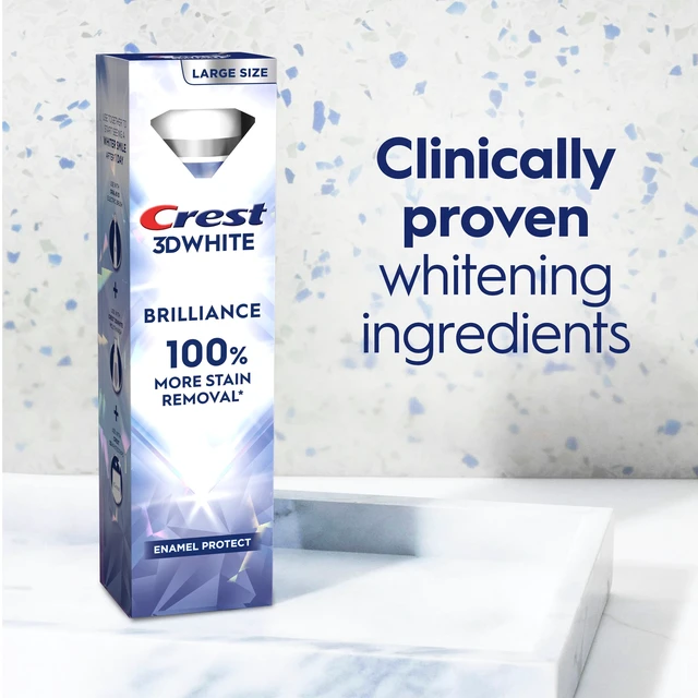 Alt view image 3 of 5 - Crest 3D White Brilliance Pro Enamel Protect Teeth Whitening Toothpaste, 3.9 oz