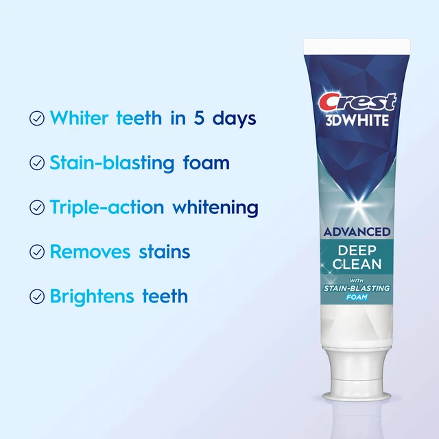 Alt view image 5 of 6 - Crest 3D White Advanced Deep Clean Whitening Toothpaste, 3.3oz