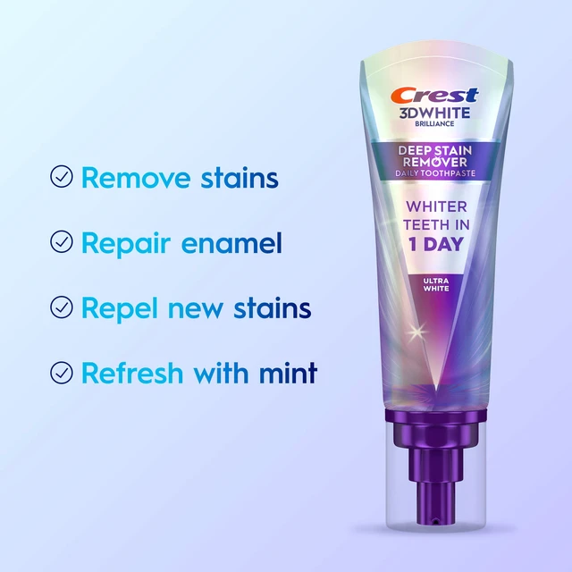 Alt view image 3 of 5 - Crest 3D White Brilliance Deep Stain Remover Whitening Toothpaste, Mint, 3.1oz