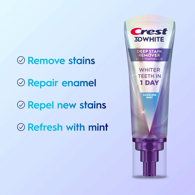 Alt view image 5 of 5 - Crest 3DWhite Brilliance Deep Stain Remover Dazzling Mint Toothpaste, 3.1oz