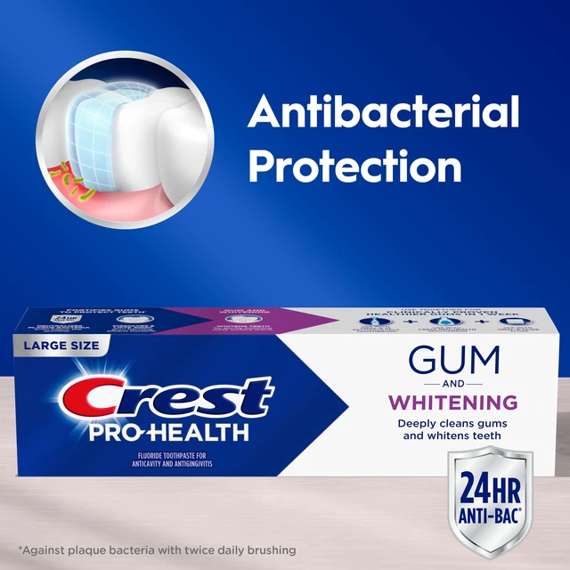 Alt view image 5 of 6 - Crest Pro-Health Gum & Whitening Toothpaste, Anticavity, Antibacterial Fluoride, 4.8oz