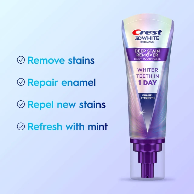 Alt view image 5 of 5 - Crest 3DWhite Deep Stain Remover Enamel Strength Toothpaste 3.1oz
