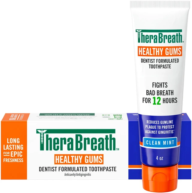 Main image of TheraBreath Healthy Gums Toothpaste, Anticavity & Gingivitis Protection, Clean Mint, 4oz