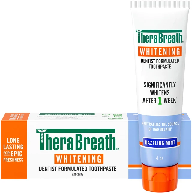 Main image of TheraBreath Whitening Toothpaste Peroxide-Free and Anticavity Dazzling Mint 4oz