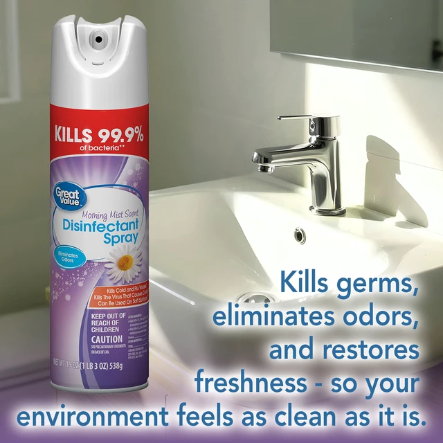 Alt view image 4 of 6 - Great Value Disinfectant Spray Morning Mist Scent 19 oz