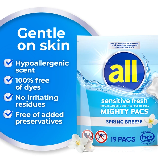Alt view image 4 of 5 - MIGHTY PACS All Sensitive Fresh Spring Breeze Scented Laundry Detergent, 19 Count