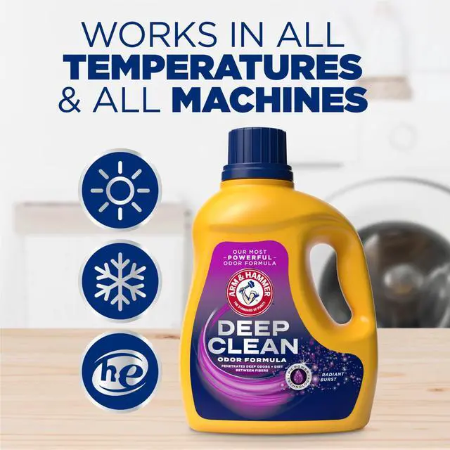 Alt view image 5 of 6 - ARM & HAMMER Deep Clean Odor Formula Liquid Laundry Detergent, Radiant Burst, 75 Fl Oz