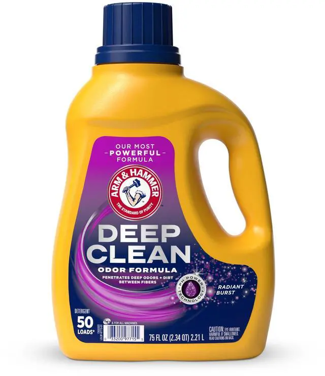 Alt view image 6 of 6 - ARM & HAMMER Deep Clean Odor Formula Liquid Laundry Detergent, Radiant Burst, 75 Fl Oz