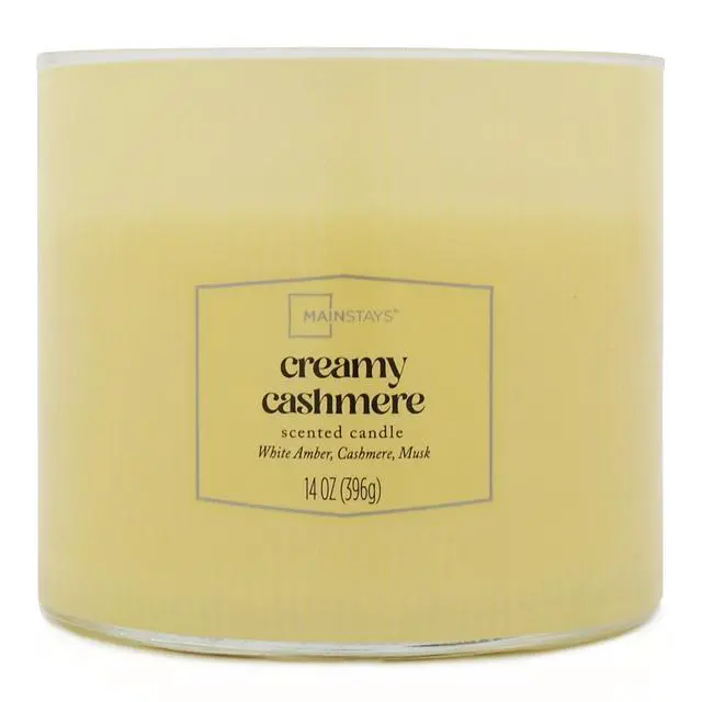 Alt view image 2 of 6 - Mainstays Textured Wrapped 3-Wick Candle, Creamy Cashmere, 14 Ounce