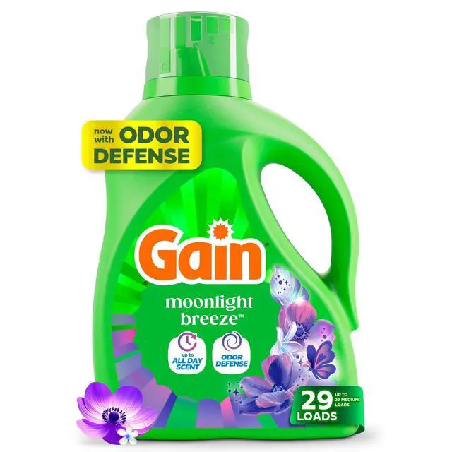 Alt view image 8 of 20 - Laundry Detergent Liquid, Now with Odor Defense, Moonlight Breeze Scent, 39 fl oz, 29 Loads
