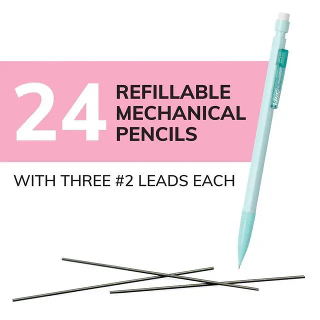Alt view image 2 of 7 - BIC Xtra Smooth Pastel Mechanical Pencils, No. 2, Back to School, 0.7 mm, 24-Count