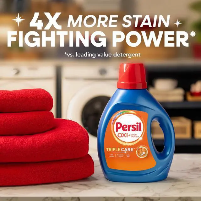 Alt view image 2 of 7 - Persil Advanced Clean Oxi+Odor Fighter Liquid Laundry Detergent, 34 fl oz, 20 Loads