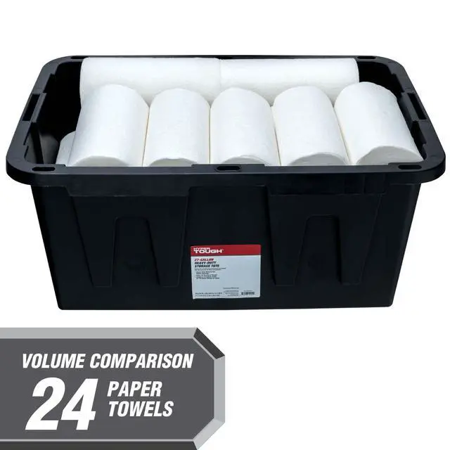 Alt view image 11 of 13 - 27 Gallon Large Storage Bin with Snap Lid, Black and Red, Heavy Duty Plastic Storage Container