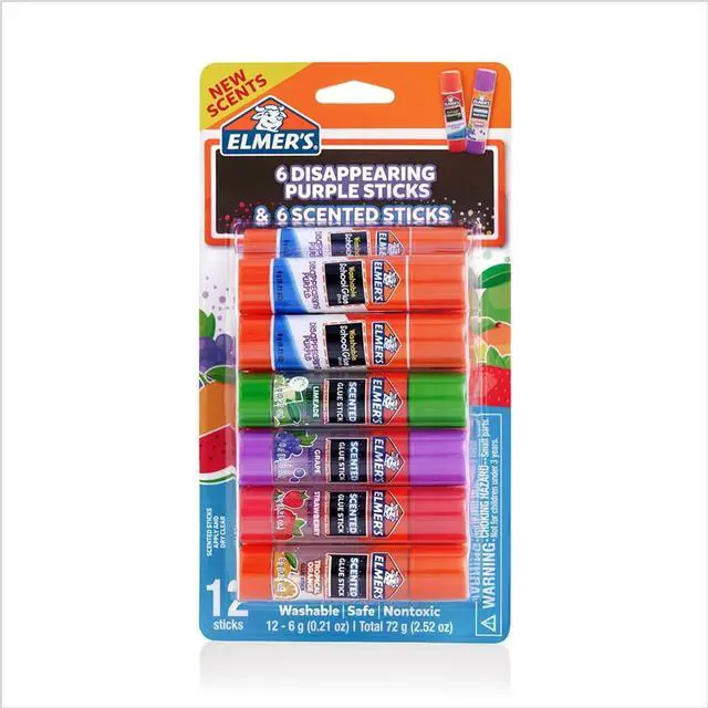 Main image of Elmers Scented Glue Sticks Variety Pack, Safe, Nontoxic School Glue, 6 Gram, 12 Count