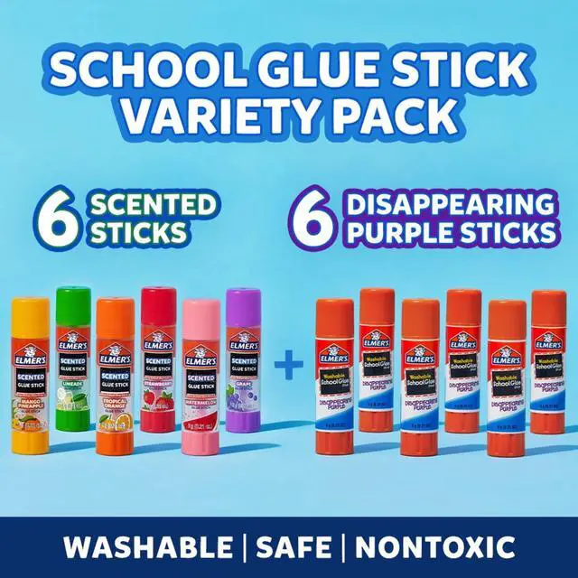 Alt view image 2 of 7 - Elmers Scented Glue Sticks Variety Pack, Safe, Nontoxic School Glue, 6 Gram, 12 Count