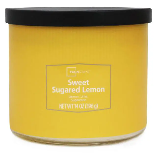 Alt view image 2 of 5 - Mainstays 3-Wick Textured Wrap Sweet Sugared Lemon Candle, 14 Ounce