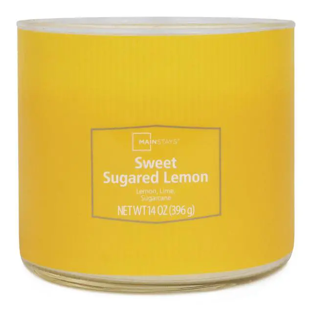 Alt view image 3 of 5 - Mainstays 3-Wick Textured Wrap Sweet Sugared Lemon Candle, 14 Ounce