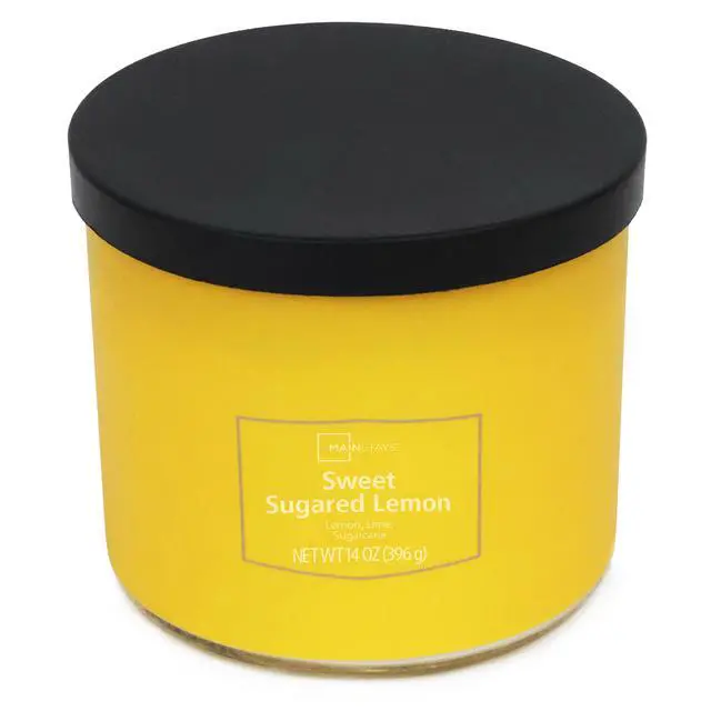 Alt view image 4 of 5 - Mainstays 3-Wick Textured Wrap Sweet Sugared Lemon Candle, 14 Ounce