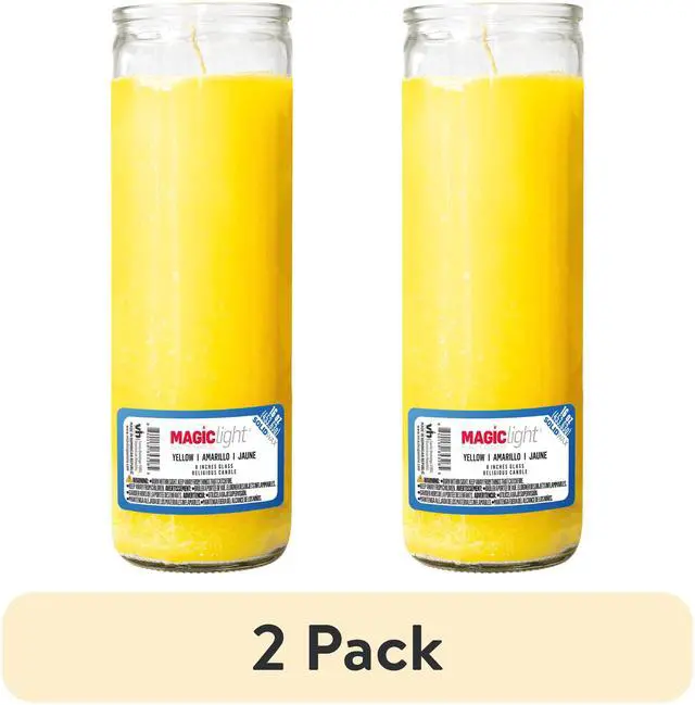 Main image of (2 pack) MagicLight Religious Unscented Candle, 16 oz Yellow Wax in Clear Glass Jar