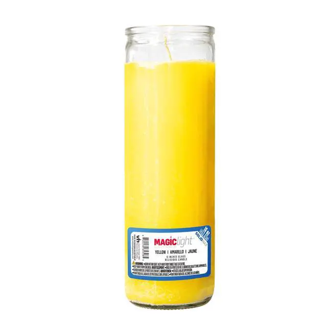 Alt view image 2 of 6 - (2 pack) MagicLight Religious Unscented Candle, 16 oz Yellow Wax in Clear Glass Jar