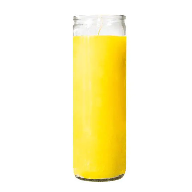 Alt view image 3 of 6 - (2 pack) MagicLight Religious Unscented Candle, 16 oz Yellow Wax in Clear Glass Jar