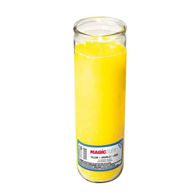 Alt view image 4 of 6 - (2 pack) MagicLight Religious Unscented Candle, 16 oz Yellow Wax in Clear Glass Jar