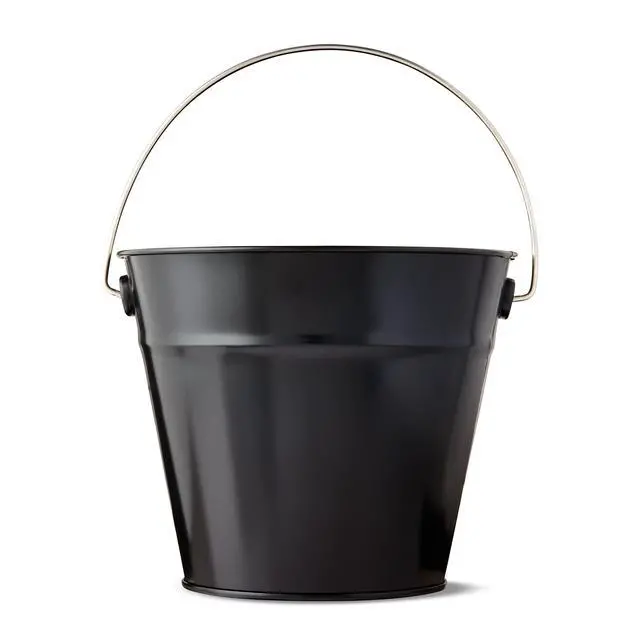 Alt view image 5 of 6 - (2 pack) Black Tin Pail with Handle, 5", by Way To Celebrate, Party Favors