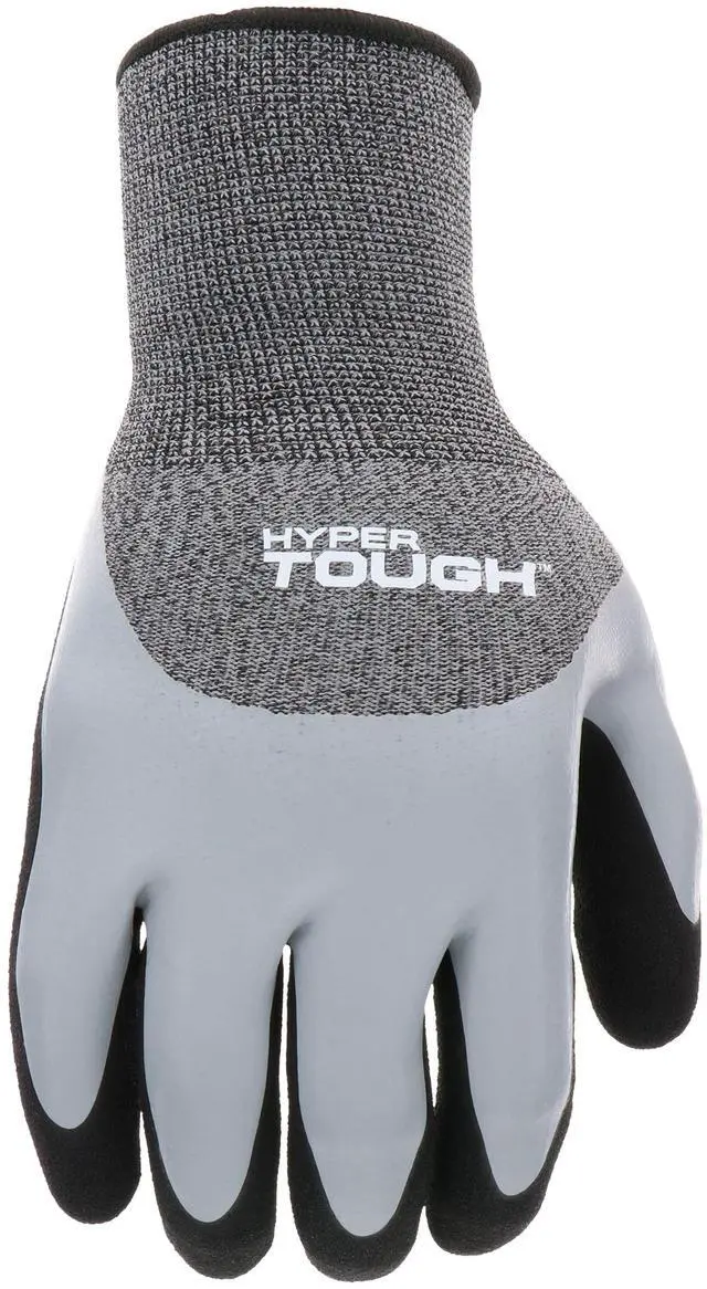 Alt view image 3 of 7 - Hyper Tough Double Dipped Latex Work Gloves, Large, 1 Pair